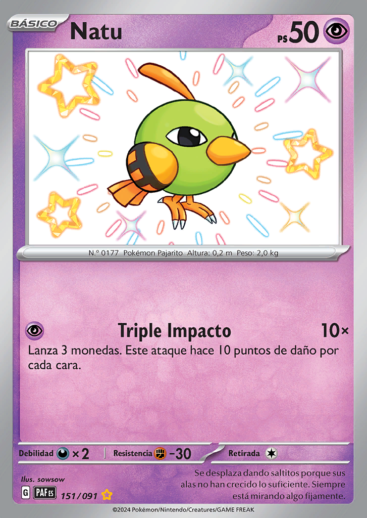 Natu 151 245 Destinos de Paldea Trading Card Game Pokémon Project