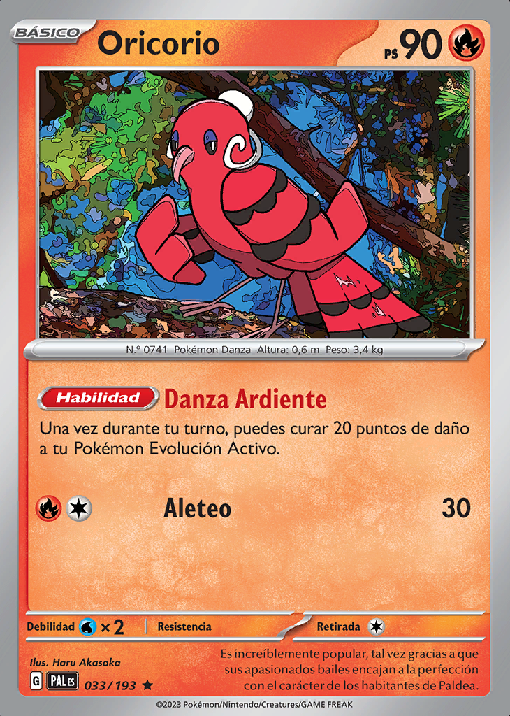 Oricorio 033 193 Evoluciones En Paldea Trading Card Game