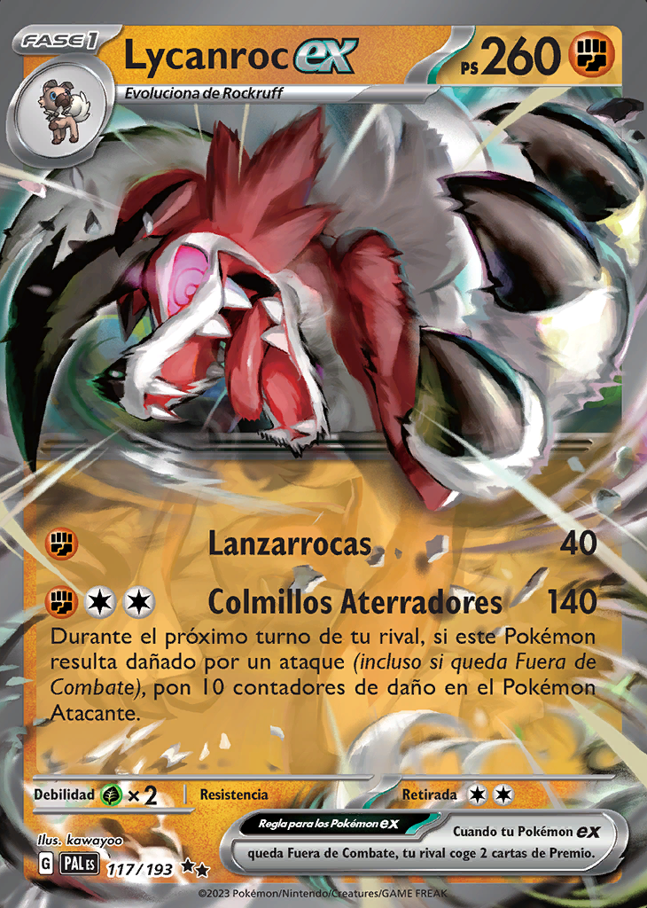 Lycanroc Ex 117 193 Evoluciones En Paldea Trading Card Game