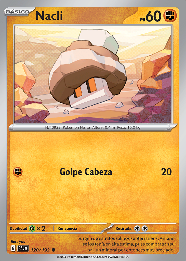 Nacli 120 193 Evoluciones en Paldea Trading Card Game Pokémon