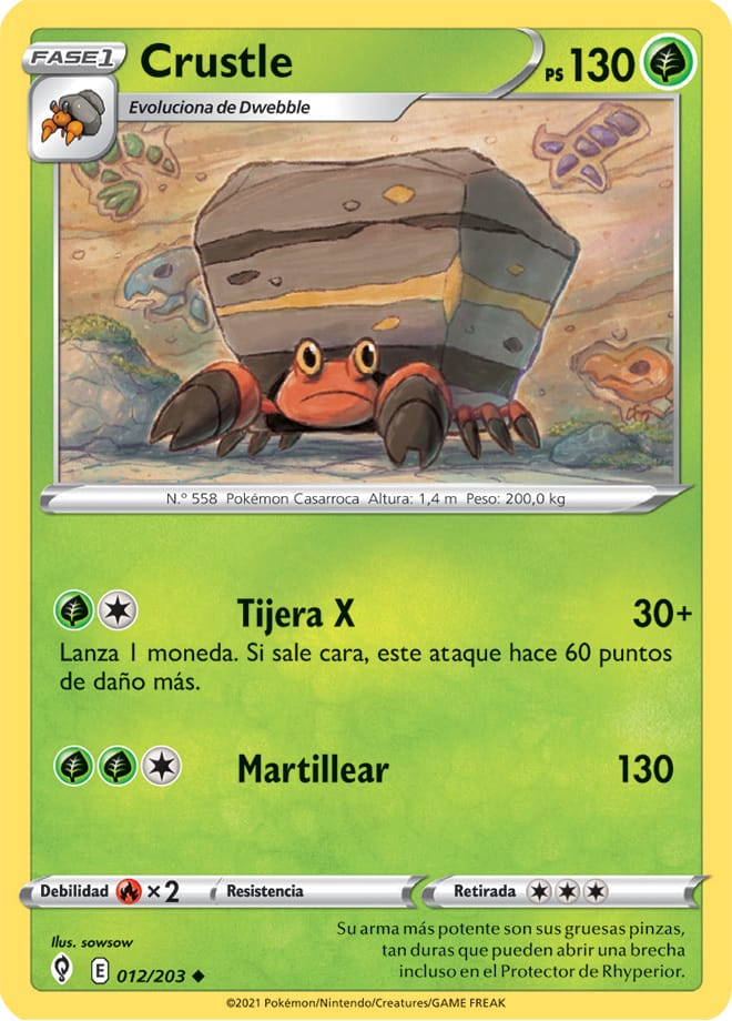 Crustle 012 237 Cielos Evolutivos Trading Card Game Pokémon