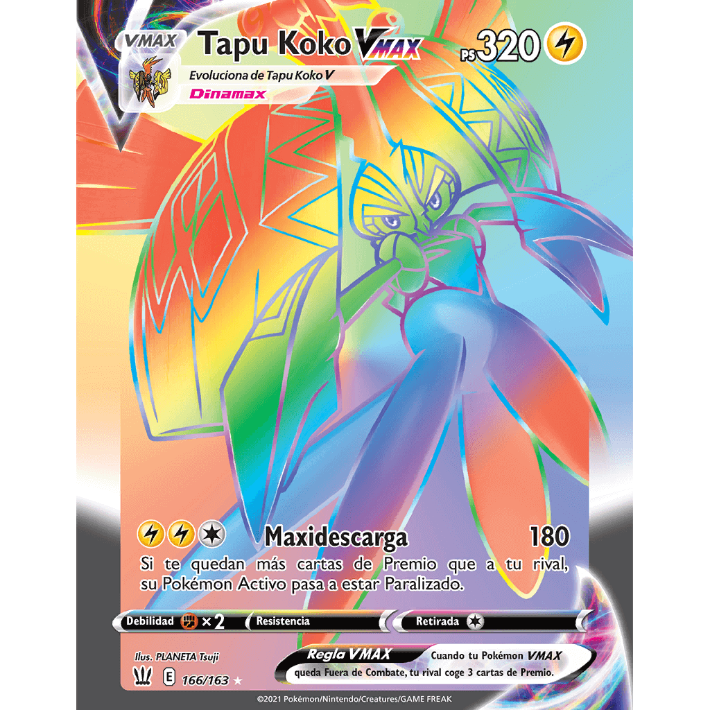 Tapu Koko VMAX 166 163 Estilos De Combate Trading Card Game