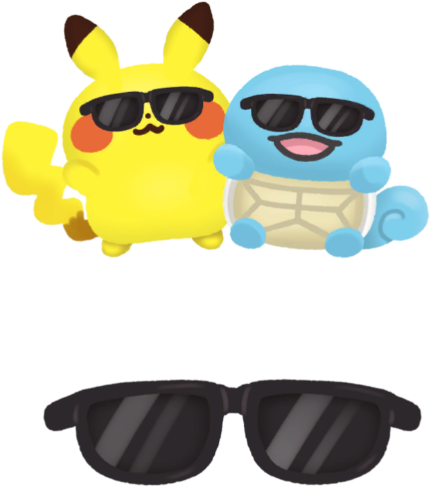 Accesorio de Pikachu y Squirtle en Pokémon Smile